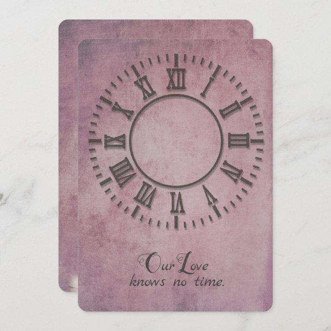 wedding clock with no hands invite (Front/Back)