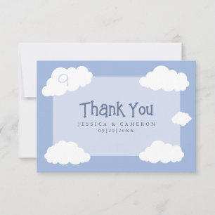Wedding Cloud Nine Cute Whimsical Fun Gift Unique Thank You Card