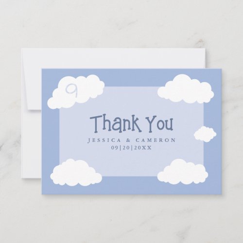 Wedding Cloud Nine Cute Whimsical Fun Gift Unique Thank You Card