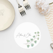 Wedding Coaster with Eucalyptus Leaves