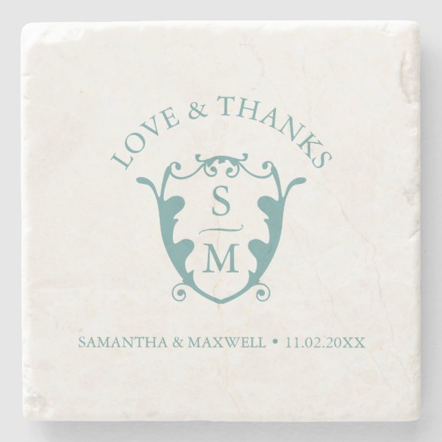 Wedding Coasters Classic Monogram Favors (Front)