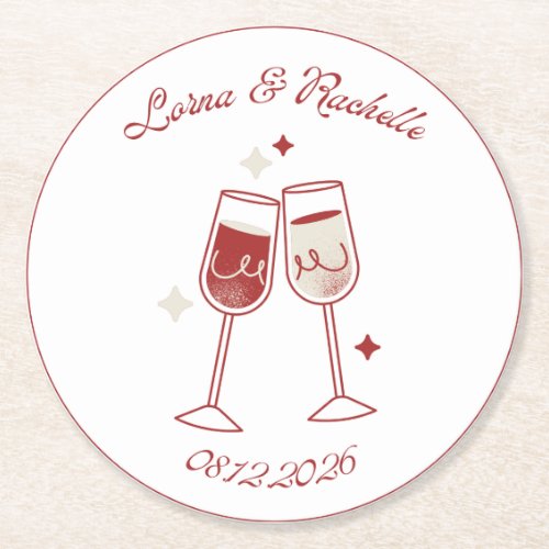 Wedding Coasters Elegant Personalized
