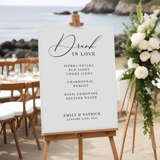 Wedding Cocktail Bar Menu Elegant Modern Poster (Creator Uploaded)