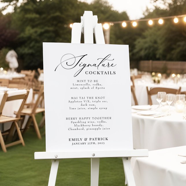 Wedding Cocktail Bar Menu Elegant Modern Poster (Creator Uploaded)