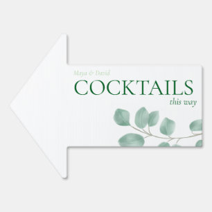 Wedding Cocktail Hour Outdoor Sign Eucalyptus