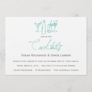 Wedding Cocktail Invitations Blue