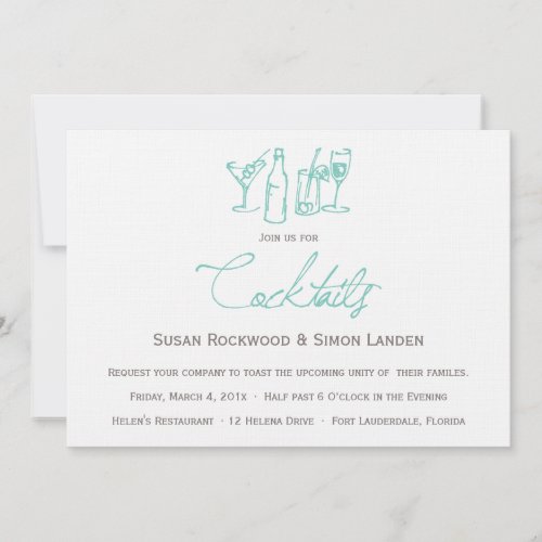 Wedding Cocktail Invitations  |  Blue