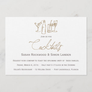 Wedding Cocktail Invitations Brown