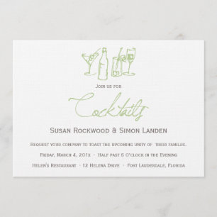 Wedding Cocktail Invitations Green