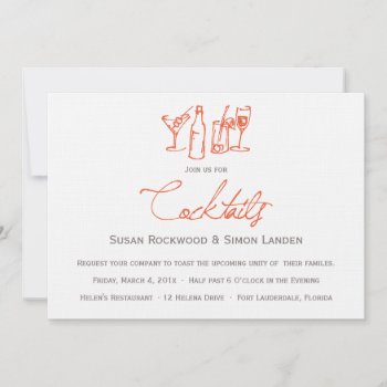 Wedding Cocktail Invitations  |  Orange by OrangeOstrichDesigns at Zazzle