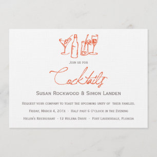 Wedding Cocktail Invitations Orange