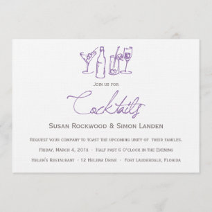 Wedding Cocktail Invitations Purple