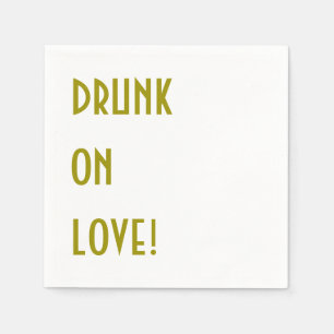 Wedding Cocktail Napkin: Drunk on love! Paper Napkins