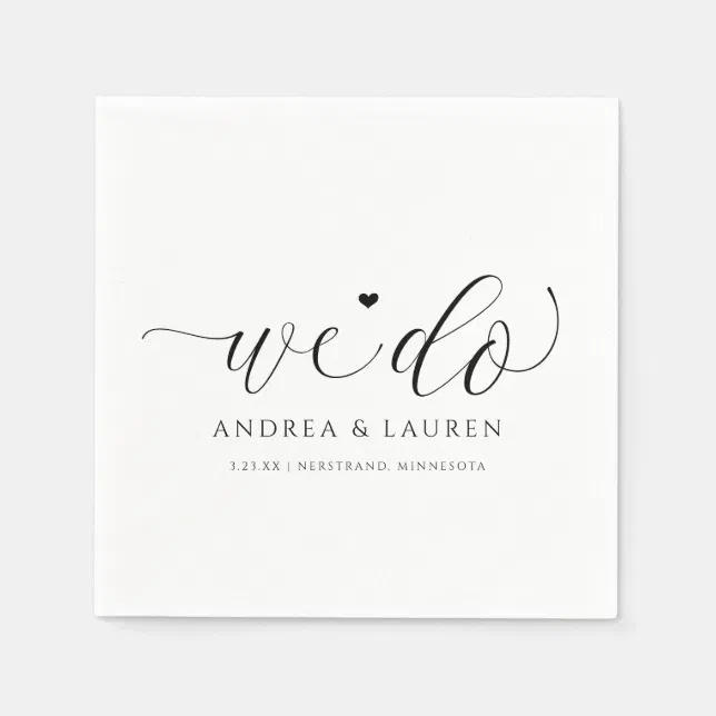Wedding Cocktail Napkins Simple Elegant Script Zazzle