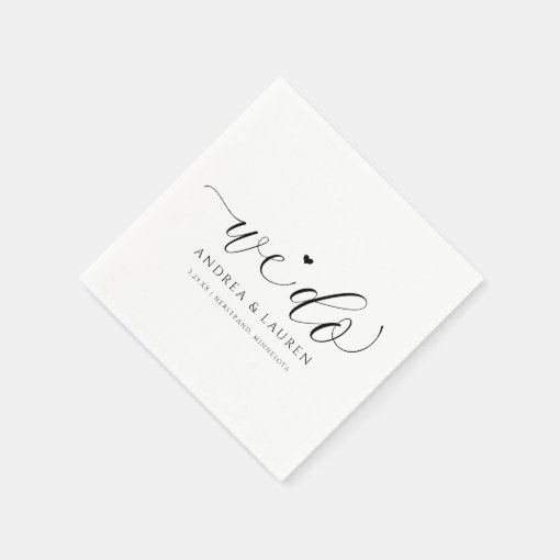 Wedding Cocktail Napkins Simple Elegant Script Zazzle