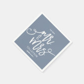 Wedding Cocktail Napkins | Typography (Dusty Blue) (Corner)