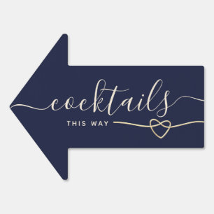 Wedding Cocktails Arrow Sign
