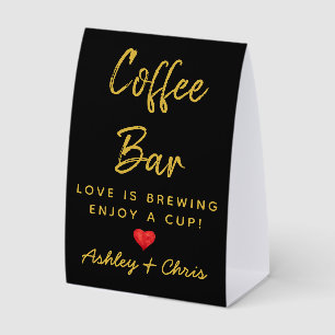 Wedding Coffee Bar Reception Dinner Drink Station Paper Table Tent