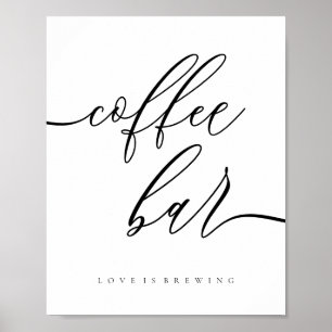 Wedding coffee station reception drink bar poster