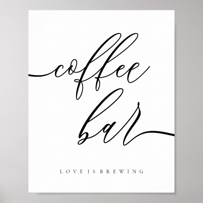 Wedding coffee station reception drink bar poster
