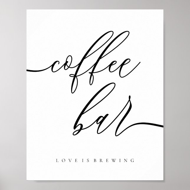 Wedding coffee station reception drink bar poster (Front)