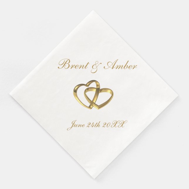 Wedding Coined Cocktail Paper Dinner Napkins (Corner)