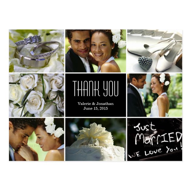 Wedding Collage Thank You Postcard