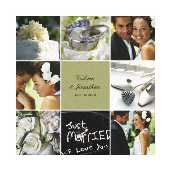 Wedding Collage Wrapped Canvas - Custom Color