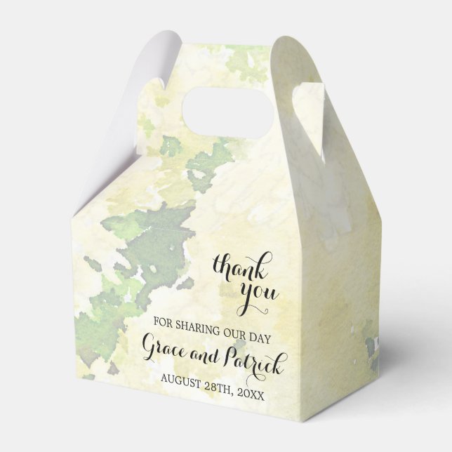 Wedding Collection ~ White Annabelle Hydrangeas Favor Boxes (Front Side)