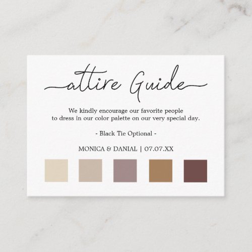  Wedding Color Dress Code Enclosure Card
