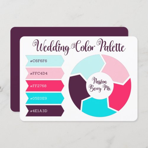 Wedding Color Palette Card with Hex Color Codes 