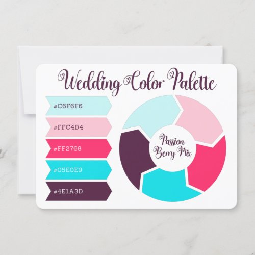 Wedding Color Palette Card with Hex Color Codes 