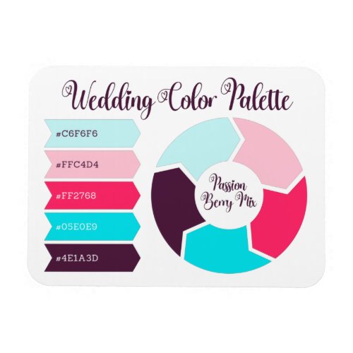 Wedding Color Palette Card with Hex Color Codes  Magnet