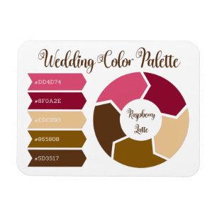 Wedding Color Palette Card with Hex Color Codes  Magnet