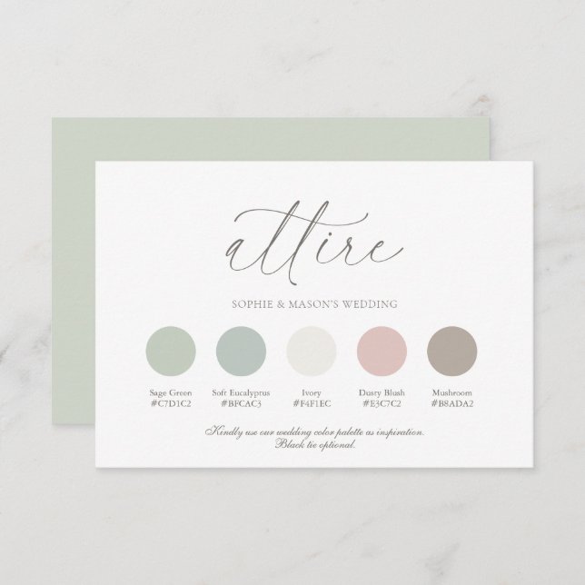 Wedding Color Palette Guide Invitation (Front/Back)
