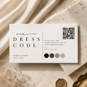 Wedding Color Palette QR Dress Code Enclosure Card