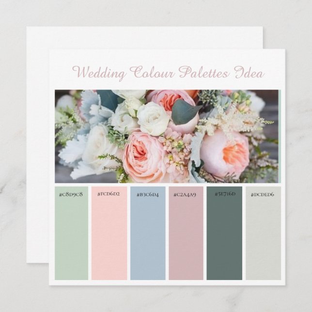 Wedding Color Palettes Idea Card (Front/Back)
