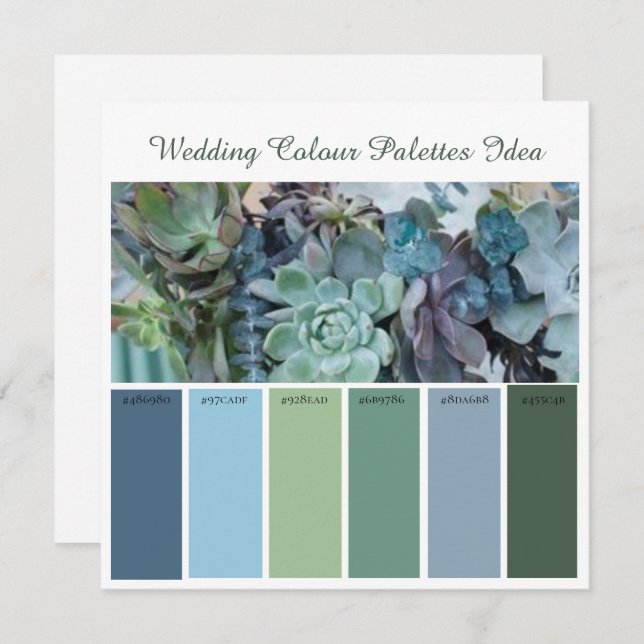 Wedding Color Palettes Idea Card (Front/Back)