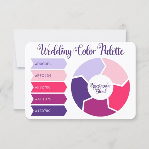 Wedding Color Pink  Purple Palette Hex Code Card