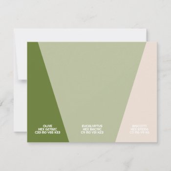 Wedding Color Samples - Eucalyptus Olive Biscotti Invitation by JustWeddings at Zazzle