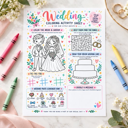Wedding Coloring Activity Sheet