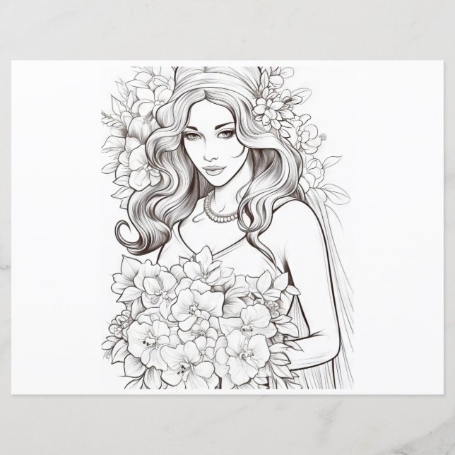 Wedding Coloring Page - Fun for All Guests (Back)