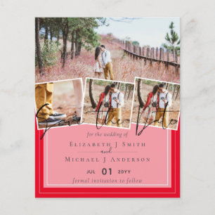 Wedding Colors BLACK and RED BUDGET Save Dates