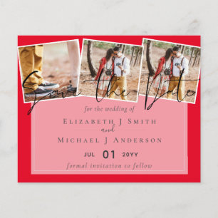 Wedding Colors BLACK and RED BUDGET Save Dates