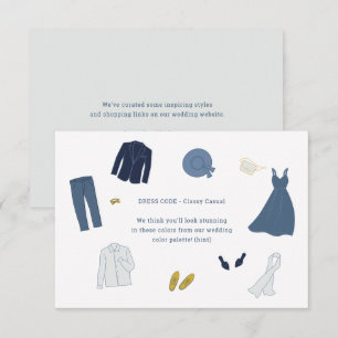 Wedding Colors & Dress Code Clothing Illustrations Enclosure Card
