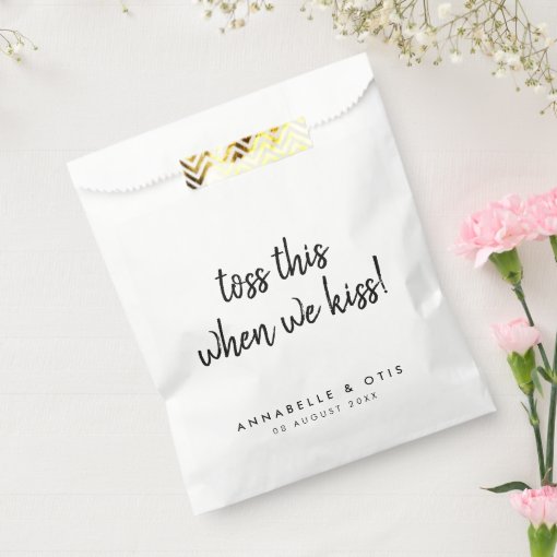 Wedding Confetti Toss this when we Kiss Favor Bag Zazzle
