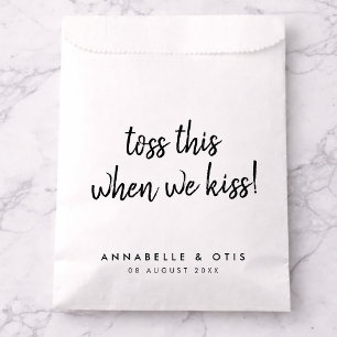Wedding Confetti   Toss this when we Kiss Favor Bag