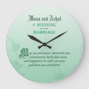 Wedding Congratulations Blessing Customizable Name Large Clock