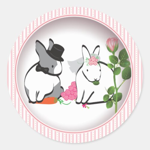 WEDDING CONGRATULATIONS CLASSIC ROUND STICKER