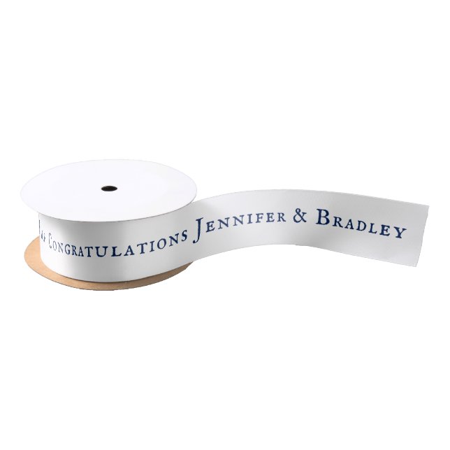 Wedding Congratulations Custom Name Personalized Satin Ribbon (Spool)